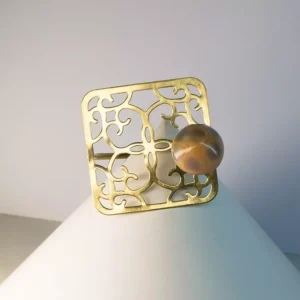 Sujeta-pañuelos Lunares Grises