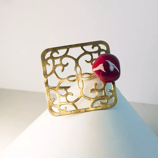 Sujeta-pañuelos Rojo y Morado