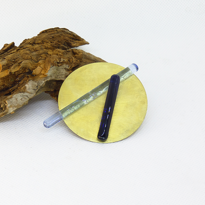 Broche Redondo Grande Vidrio Murano Violeta y Azul