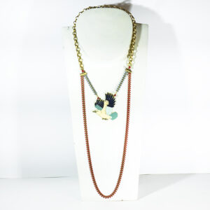 Collar Artesanal Baño oro Lágrimas Resina y Esmalte