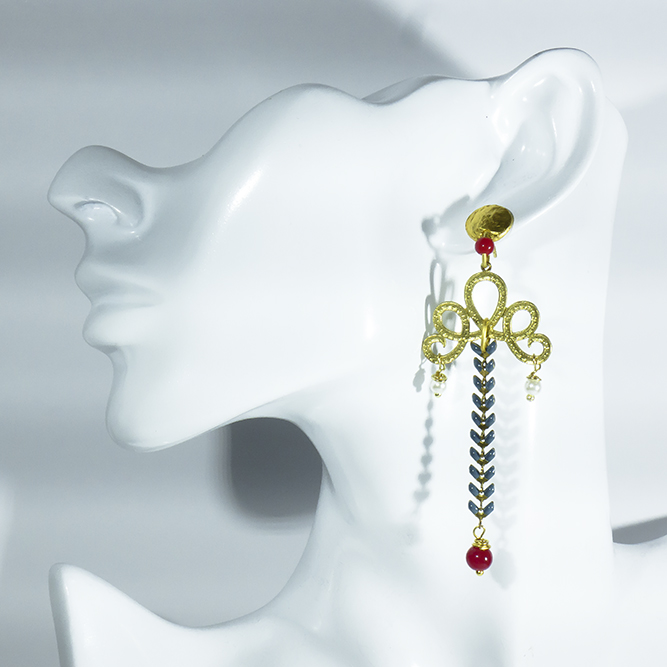 Pendiente Modernista Lagrimas Resina Azul Petróleo