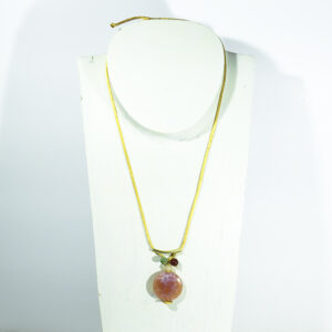Colgante Dorado con Ágatas de fuego, ágatas de colores y carneola.